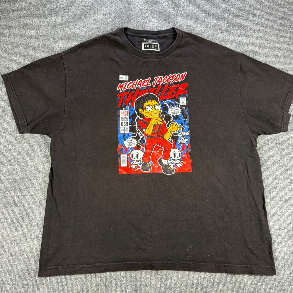 Berrprintz Michael Jackson Thriller Comic Graphic Black Tee Size XXL Streetwear